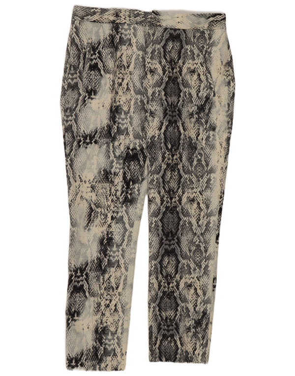 Pantaloni tăiați pentru femei Zara, slim, L28 L26, albastru, imprimeu animal