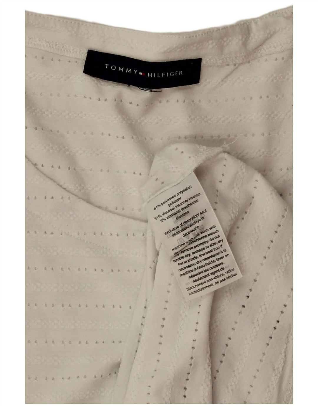Bluză fără mâneci pentru femei TOMMY HILFIGER UK 18 XL Poliester alb
