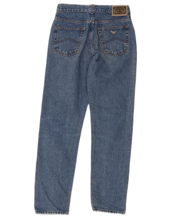 Armani Womens Crop Straight Jeans W28 L26 Blue Cotton