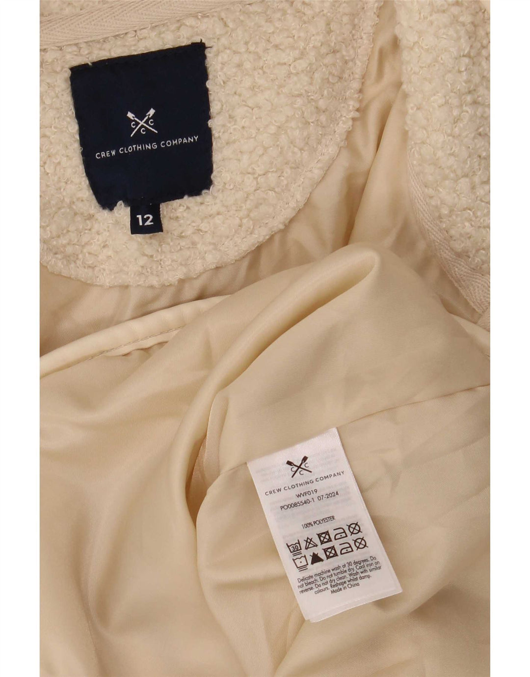Crew Clothing Jachetă fleece pentru femei UK 12 Medium Beige Poliester
