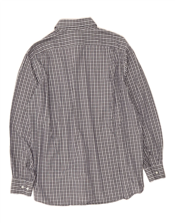 HUGO BOSS Mens Shirt Size 17 1/2 44 XL Grey Check Cotton Vintage Hugo Boss and Second-Hand Hugo Boss from Messina Hembry 