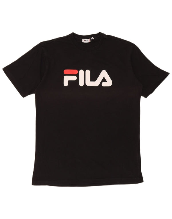 Tricou cu grafic Fila pentru bărbați Top mic bumbac negru