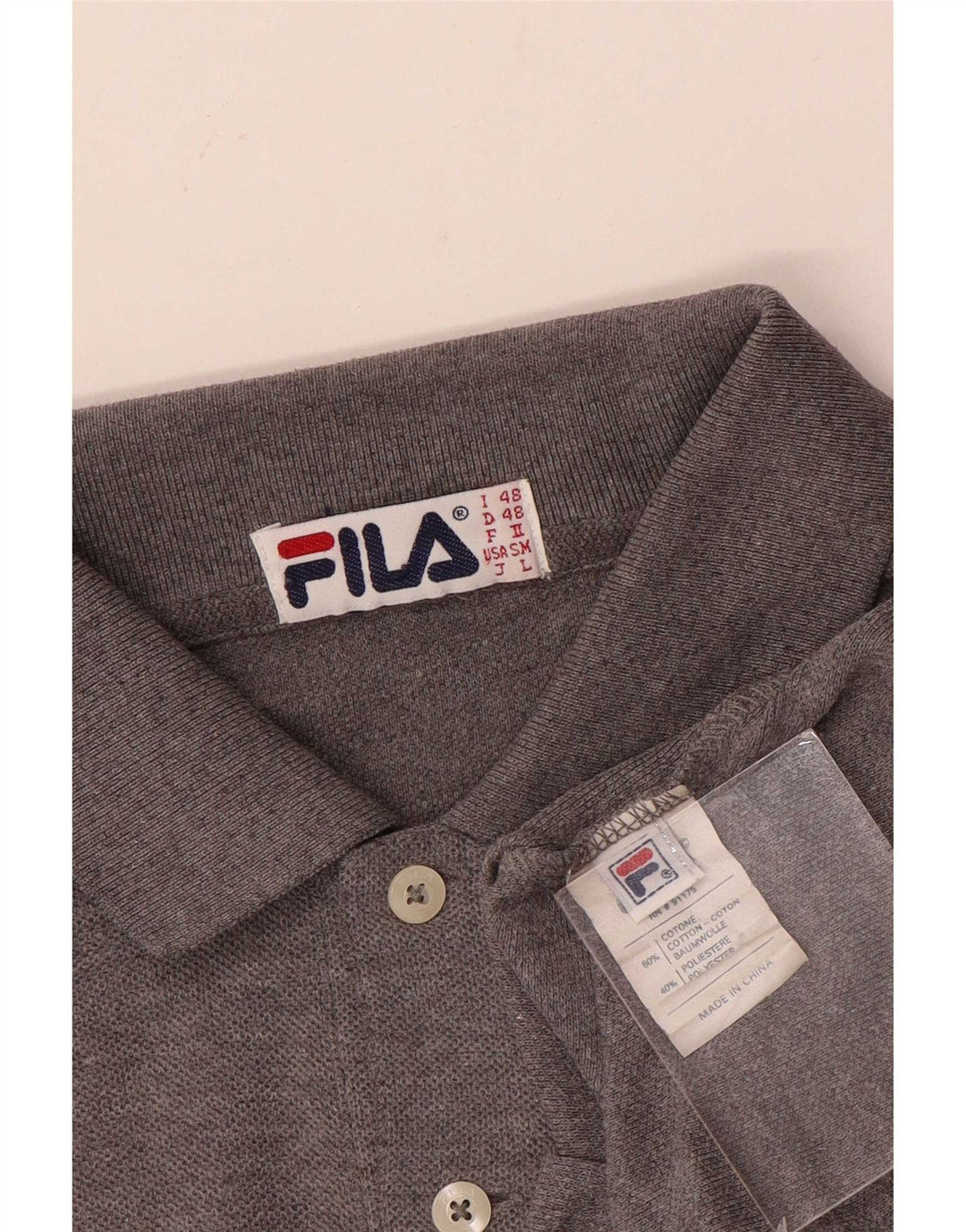 Tricou Polo Fila Bărbați IT 48 Bumbac Gri Mediu