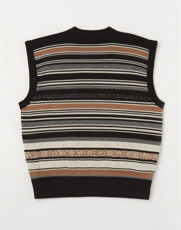 Cardigan Vintage fără mâneci pentru bărbați, IT 52, mare, cu dungi negre