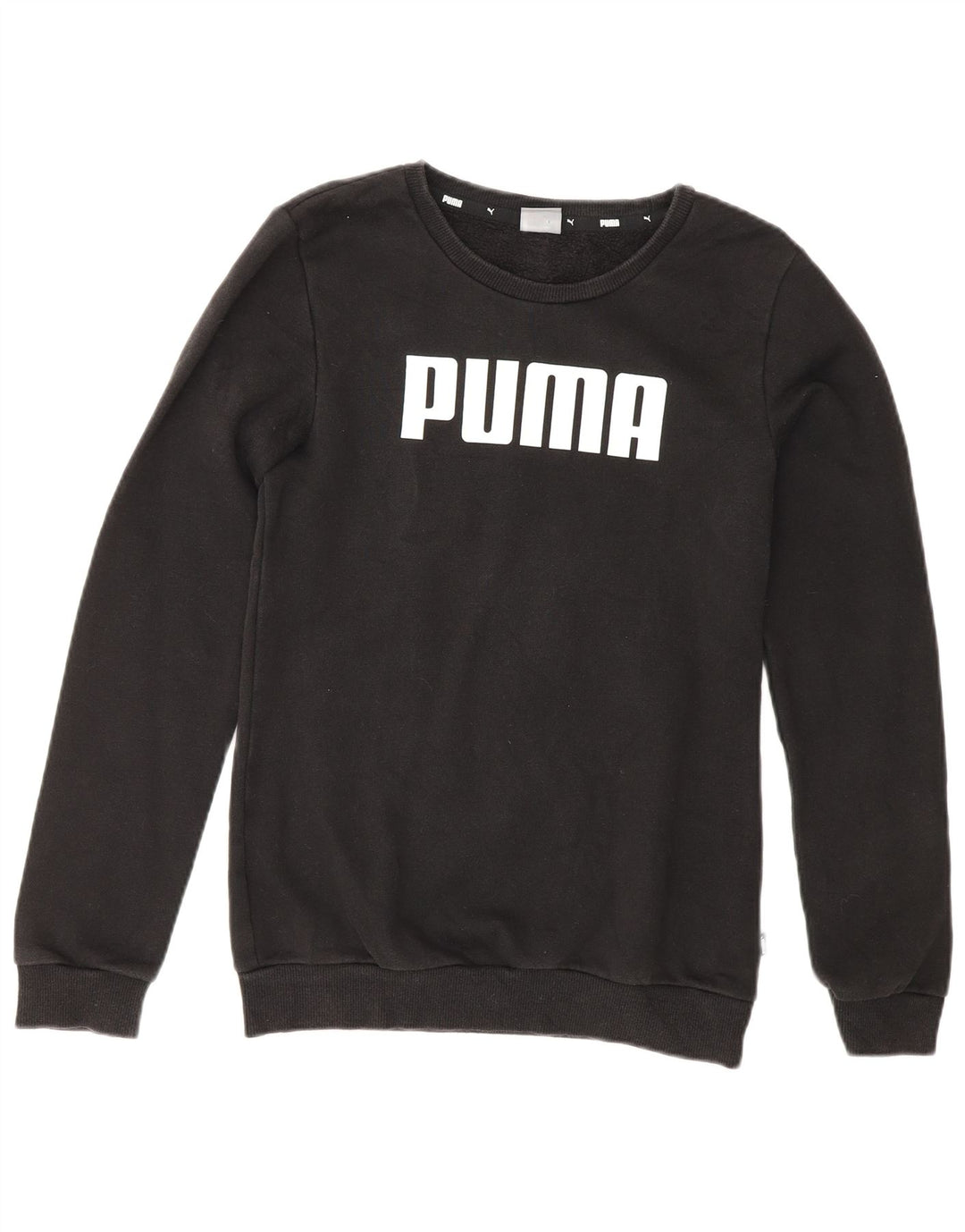 Pulover cu grafic PUMA pentru băieți, 13-14 ani, bumbac negru