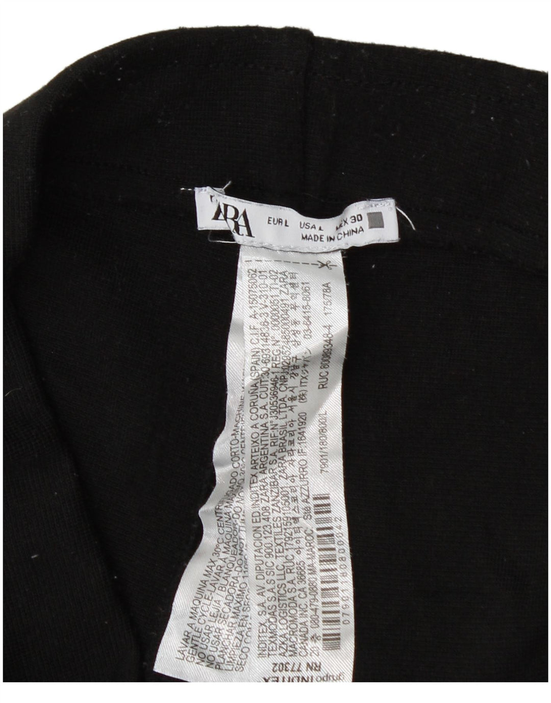 Leggings pentru femei Zara UK 14, mare, negru, poliester