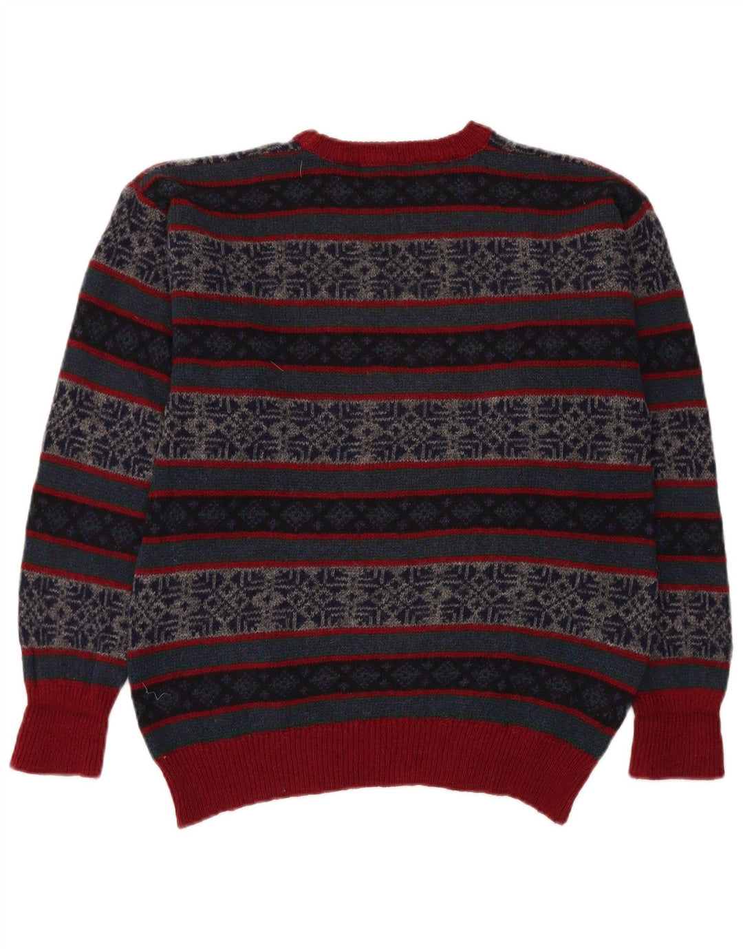 VINTAGE Pulover pentru bărbați cu gâtul turnat, mijlociu, multicolor, Fair Isle