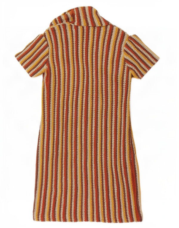 Urban Outfitters Rochie Jumper cu mâneci scurte pentru femei UK 6 XS Maro cu dungi
