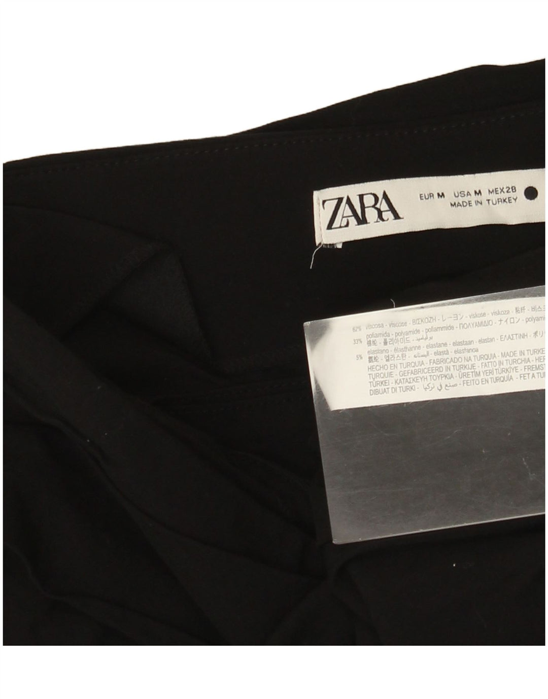 Top Crop One Shoulder pentru femei Zara UK 12 Medium Black Viscose
