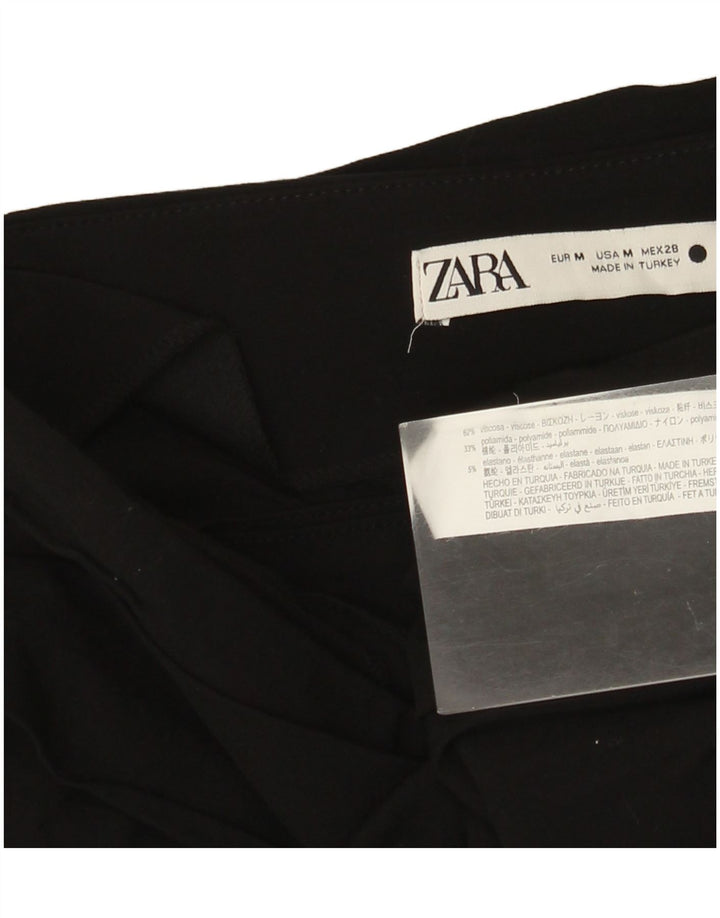 Top Crop One Shoulder pentru femei Zara UK 12 Medium Black Viscose