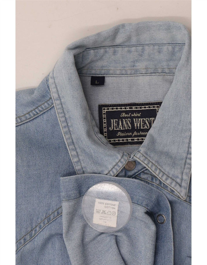 Cămașă Vintage bărbați din denim mare, albastru, bumbac