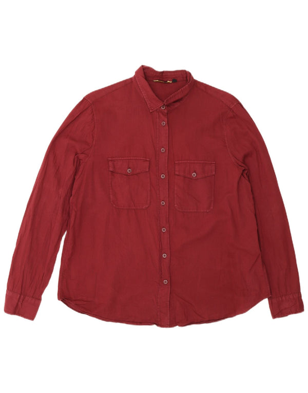 Cămașă Massimo Dutti Femei EU 44 XL Bumbac Burgundy