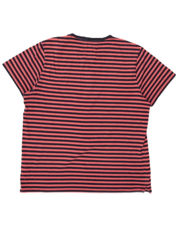 Crew Clothing Bărbați mânecă scurtă tricou obișnuit Top 2XL bumbac cu dungi roz