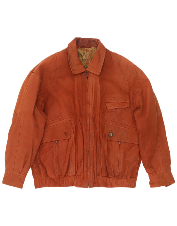 Geacă de piele vintage pentru bărbați IT 46 Small Brown