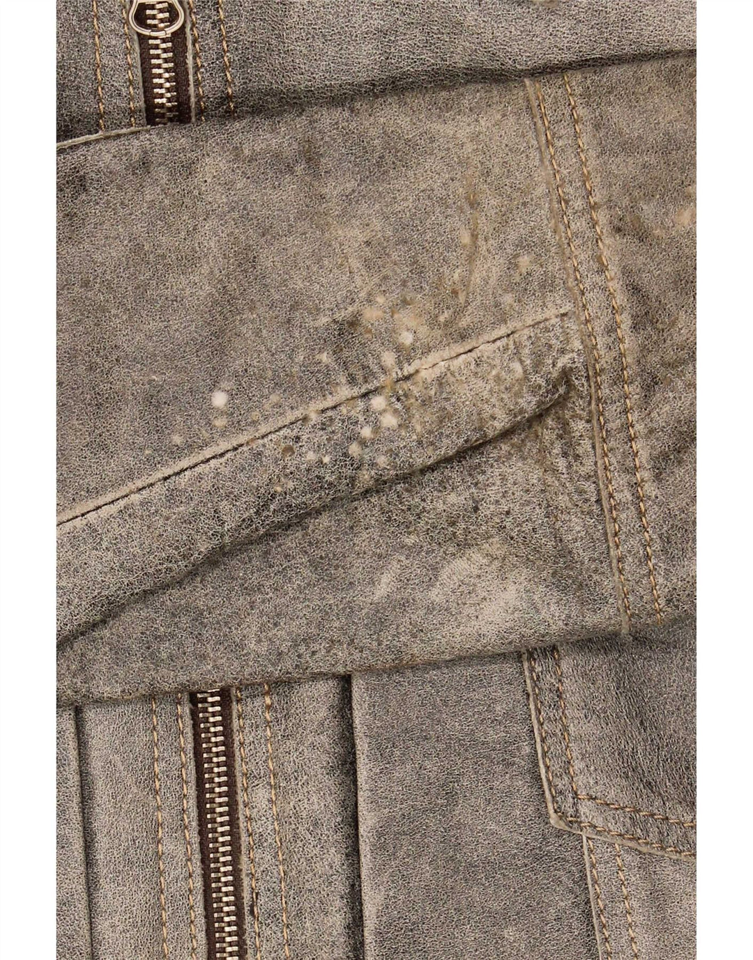 Bomber vintage pentru bărbați din piele, UK 38, gri mediu