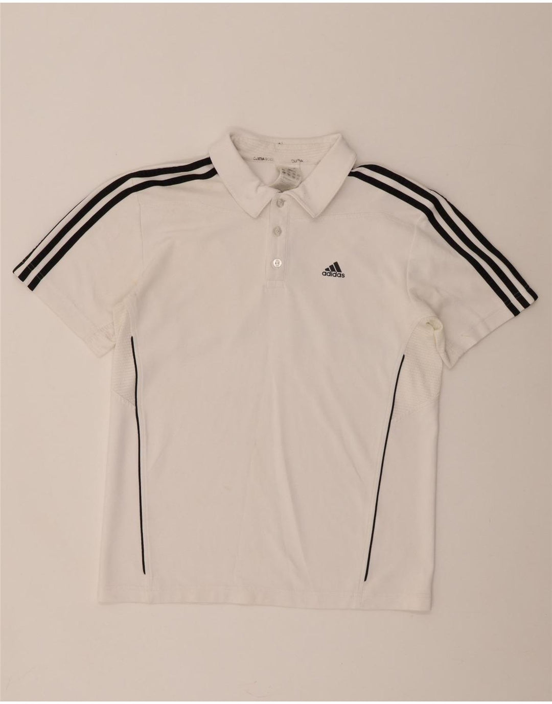 Tricou polo Adidas Climacool pentru bărbați, poliester alb mic