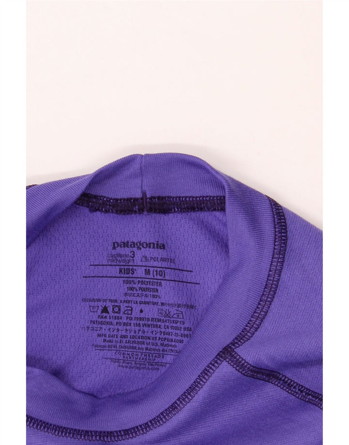 PATAGONIA Girls Top Long Sleeve 9-10 Years Medium Purple Polyester Vintage Patagonia and Second-Hand Patagonia from Messina Hembry 