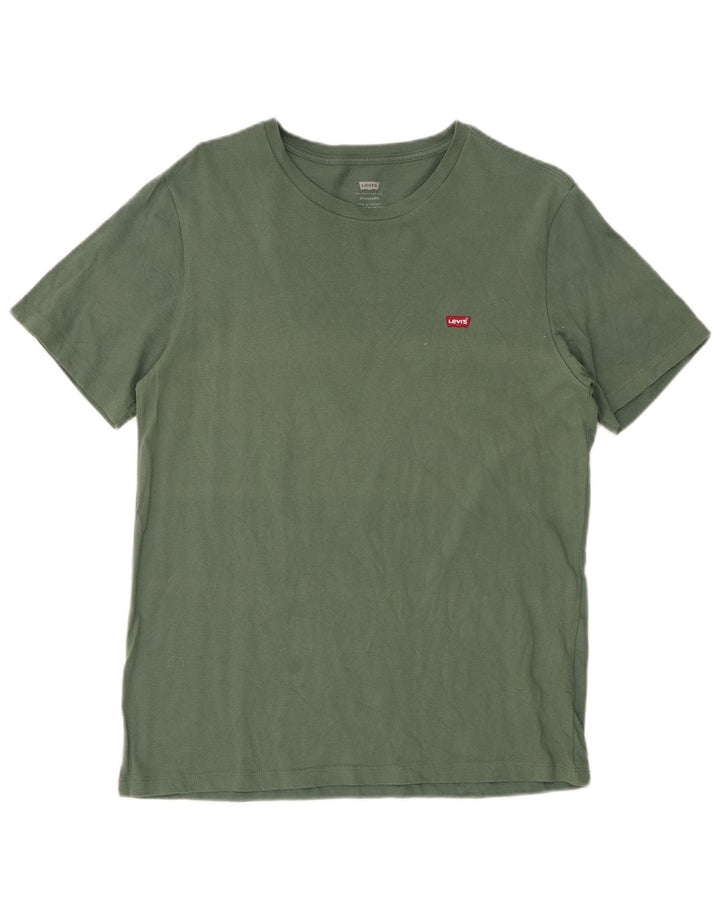 Tricou standard pentru bărbați LEVI'S Top din bumbac verde mediu
