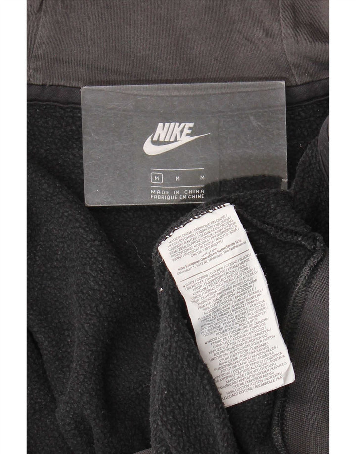 Pulover Nike pentru bărbați, cu fermoar, bumbac color bloc negru mediu