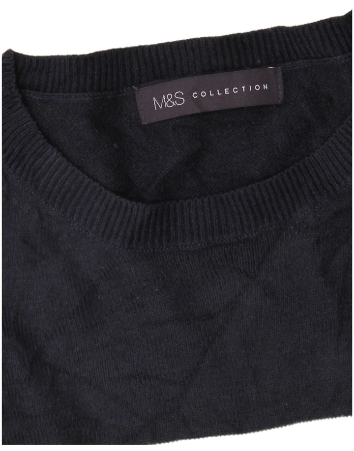 Pulover pentru femei Marks & Spencer cu decolteu triplu UK 14 Medium Bleumarin