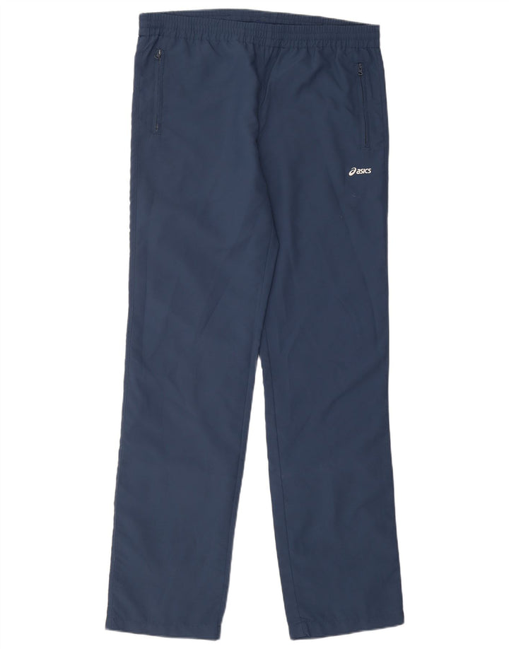 Pantaloni de trening ASICS pentru bărbați, poliester mediu bleumarin