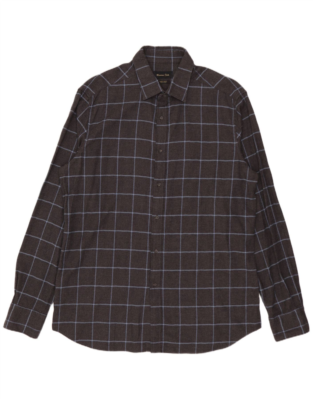 Cămașă de flanel pentru bărbați MASSIMO DUTTI XL, bumbac cu carouri gri