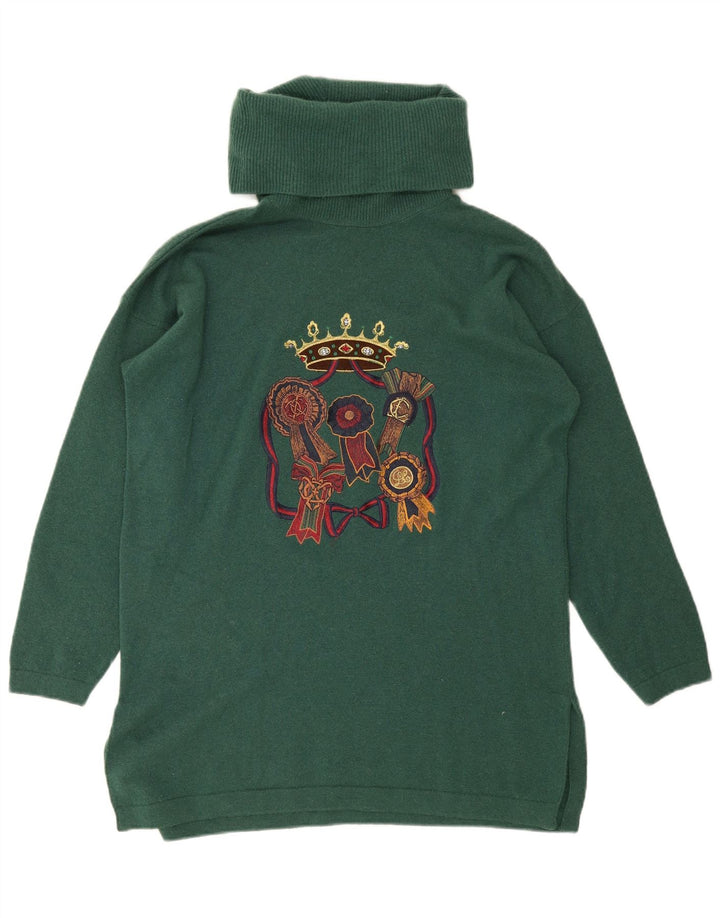Les Copains Rochie Jumper grafic supradimensionat pentru femei IT 40 Small Green