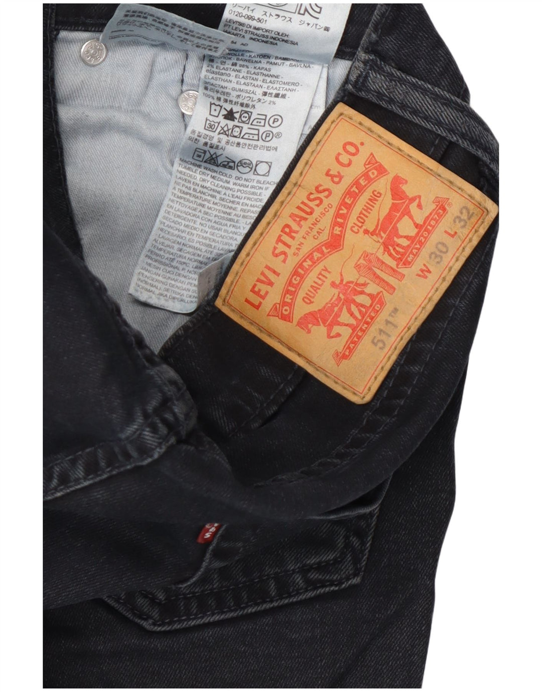 Blugi pentru bărbați Levi's 511 Slim W30 L30 Bumbac bleumarin