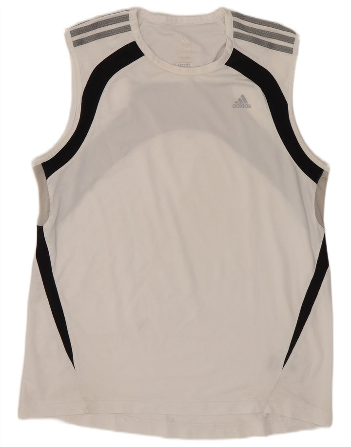 Vest Top Climacool pentru bărbați Adidas, mare, alb, poliester color bloc