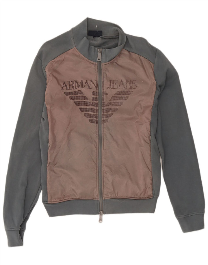 Jachetă de top pentru trening Armani Jeans pentru femei UK 16, mare, gri Colorblock
