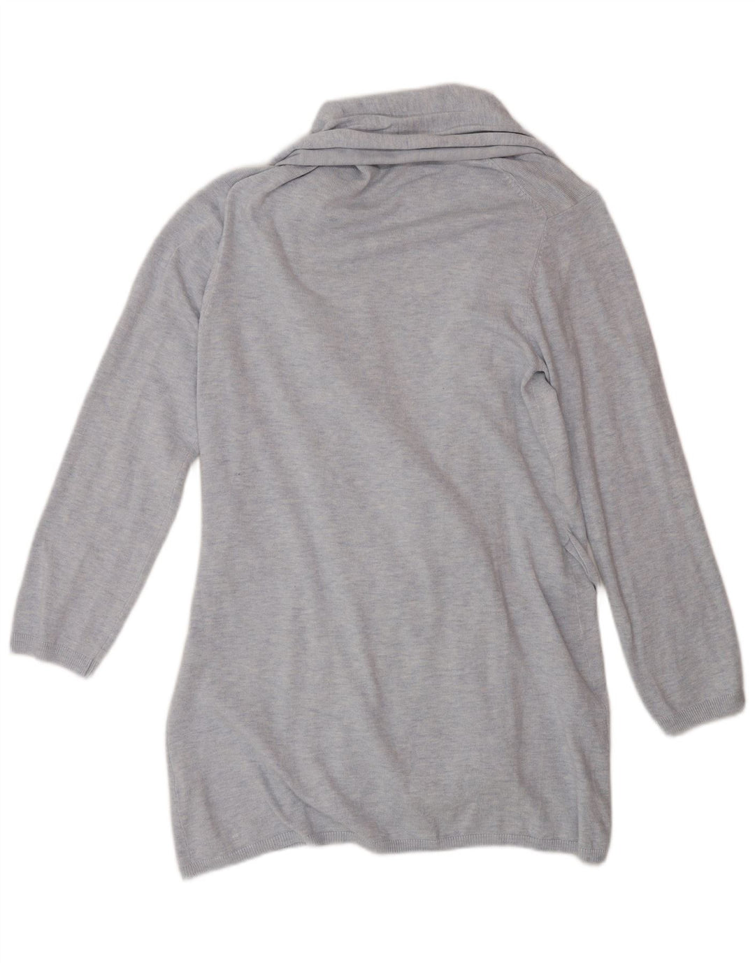 Pulover cardigan lung pentru femei Zara UK 14, viscoză albastră medie