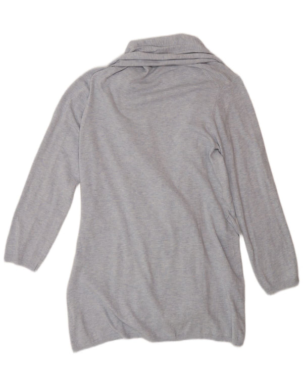 Pulover cardigan lung pentru femei Zara UK 14, viscoză albastră medie