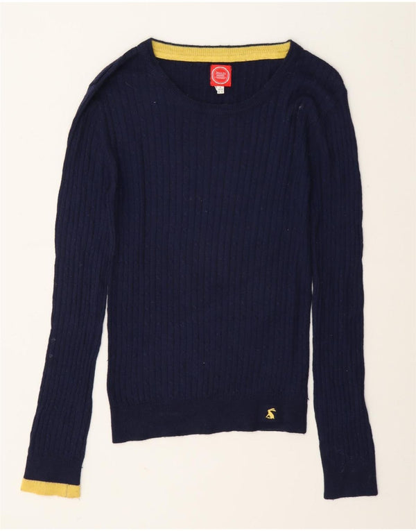 Pulover pentru femei Joules, cu gât de barcă, UK 8, mic, bleumarin, viscoză
