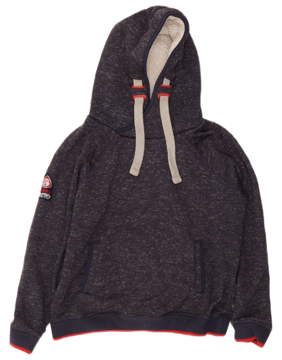 Pulover Superdry pentru damă, UK 18 XL, poliester striat albastru bleumarin