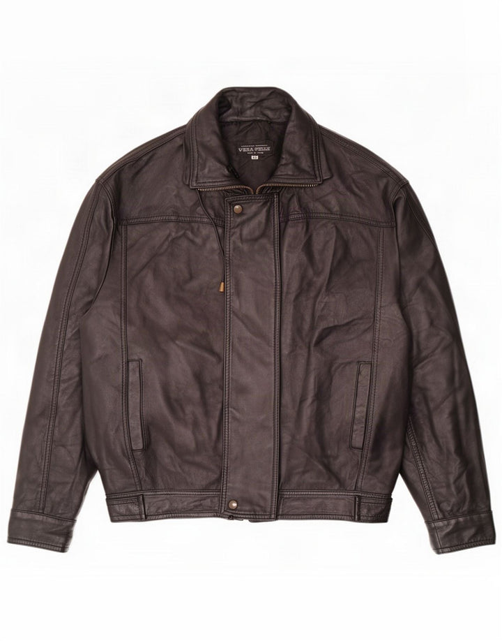 Jachetă de piele pentru bărbați de epocă IT 48 Medium Black