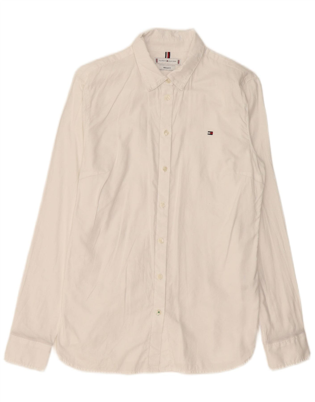 Cămașă TOMMY HILFIGER pentru femei, cu ajustare normală, UK 8, bumbac alb mic