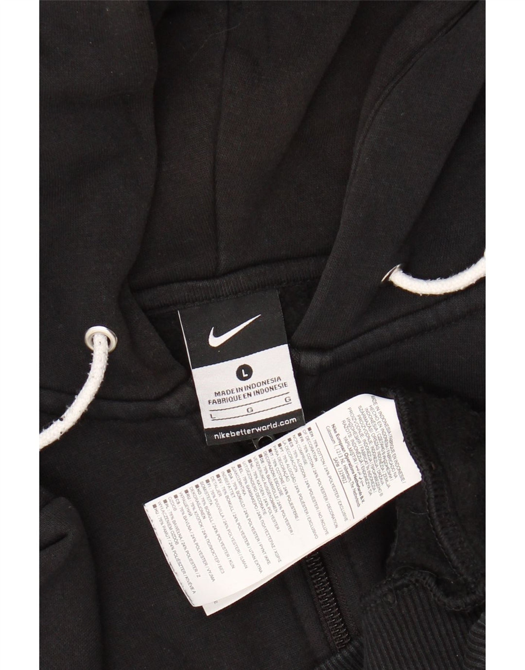 Pulover NIKE pentru bărbați, cu fermoar, bumbac mare, negru