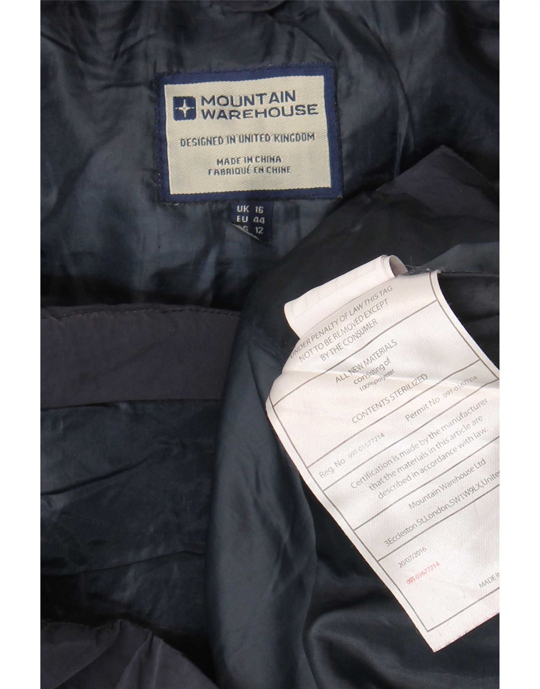 Gilet căptușit pentru femei Mountain Warehouse UK 16, mare, poliester bleumarin