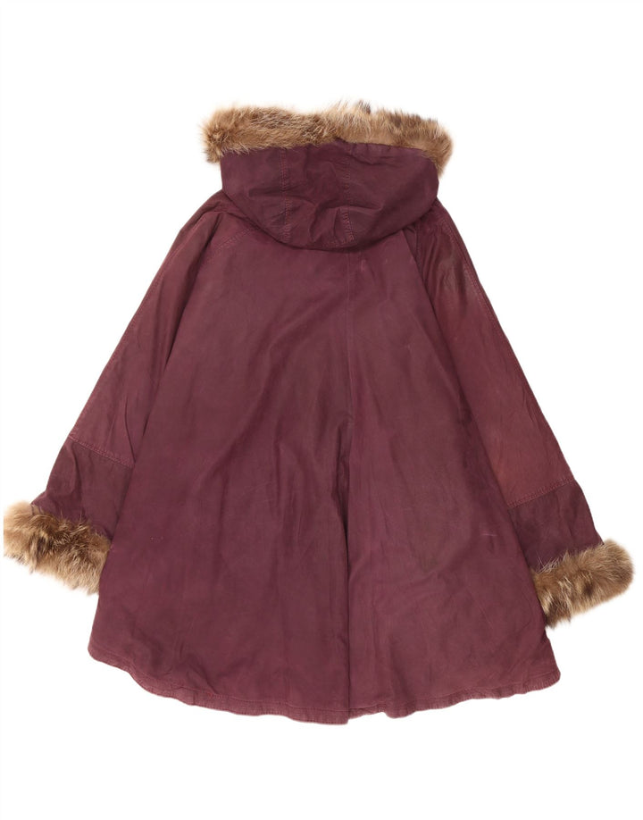 Poncho din piele vintage pentru femei cu glugă, mărime unica, maro
