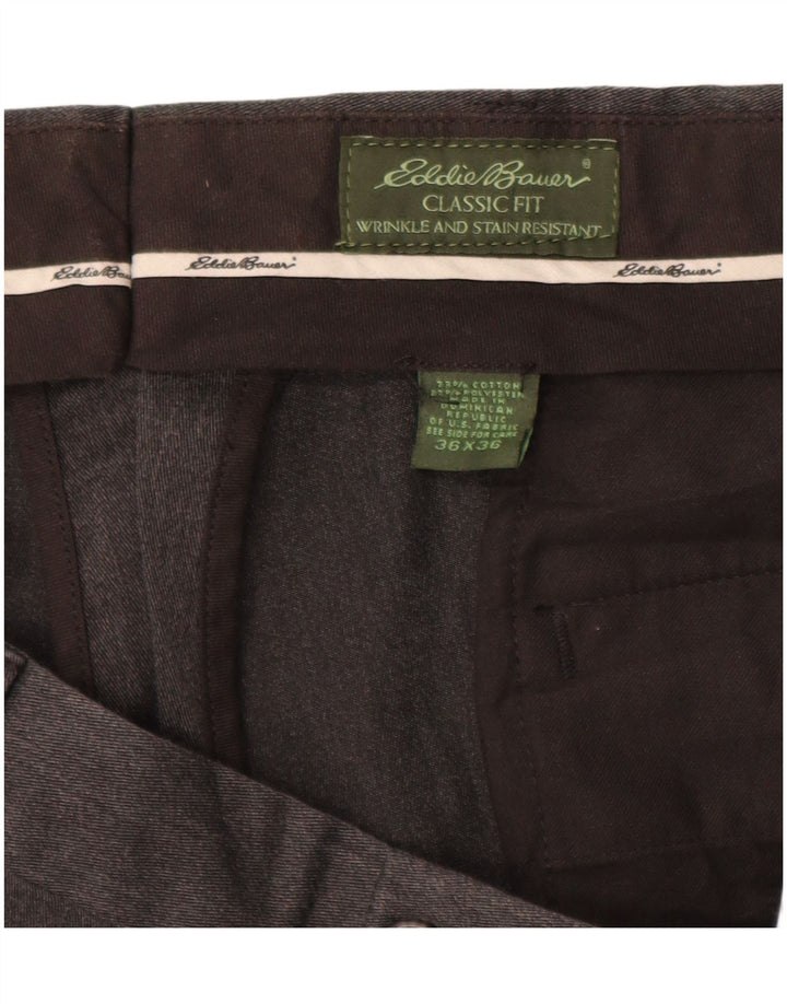 EDDIE BAUER Pantaloni chino cu fixare clasică pentru bărbați W36 L36 bumbac gri