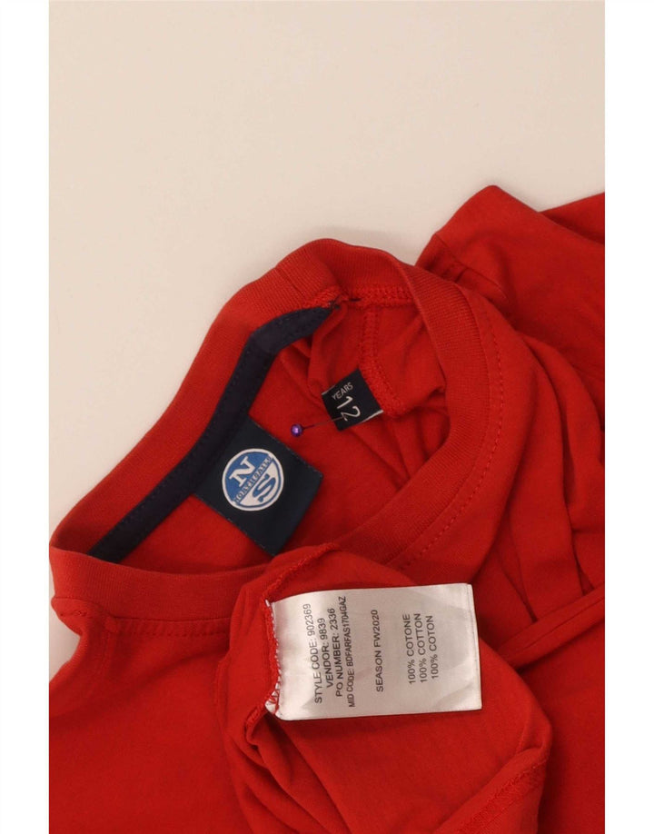 North Sails Boys Graphic Top Maneca lunga 11-12 ani, bumbac rosu