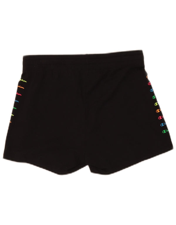 Pantaloni scurți sport grafic Champion pentru femei UK 12 Medium Black