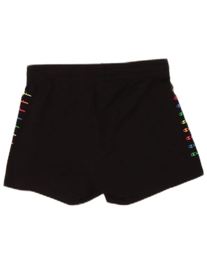 Pantaloni scurți sport grafic Champion pentru femei UK 12 Medium Black
