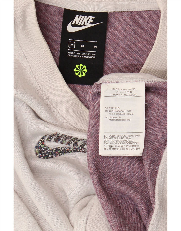 Pulover oversized pentru femei Nike Crop, UK 14, bumbac gri mediu
