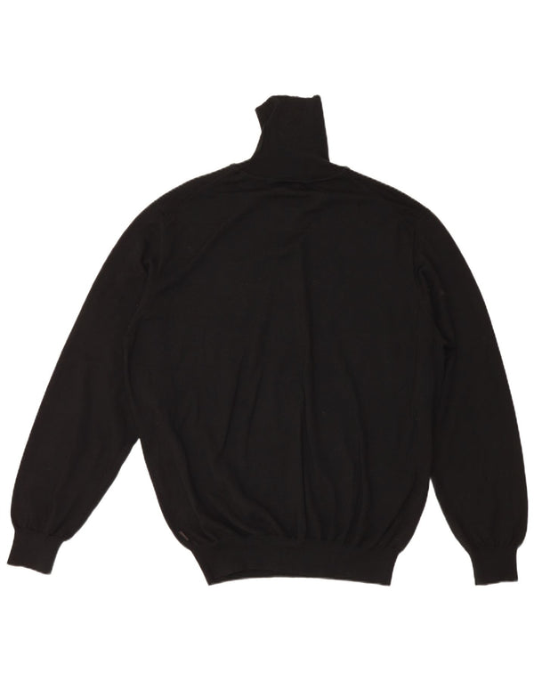 Pulover pentru bărbați Hugo Boss cu gât rulat, 2XL, lână neagră