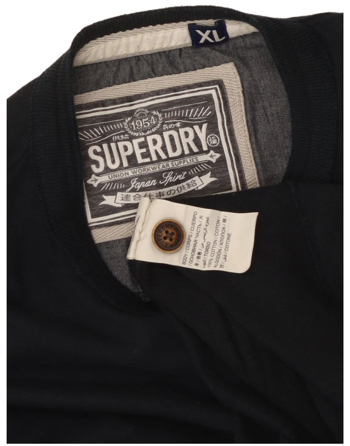 Top grafic pentru bărbați Superdry cu mânecă lungă XL, bumbac bleumarin