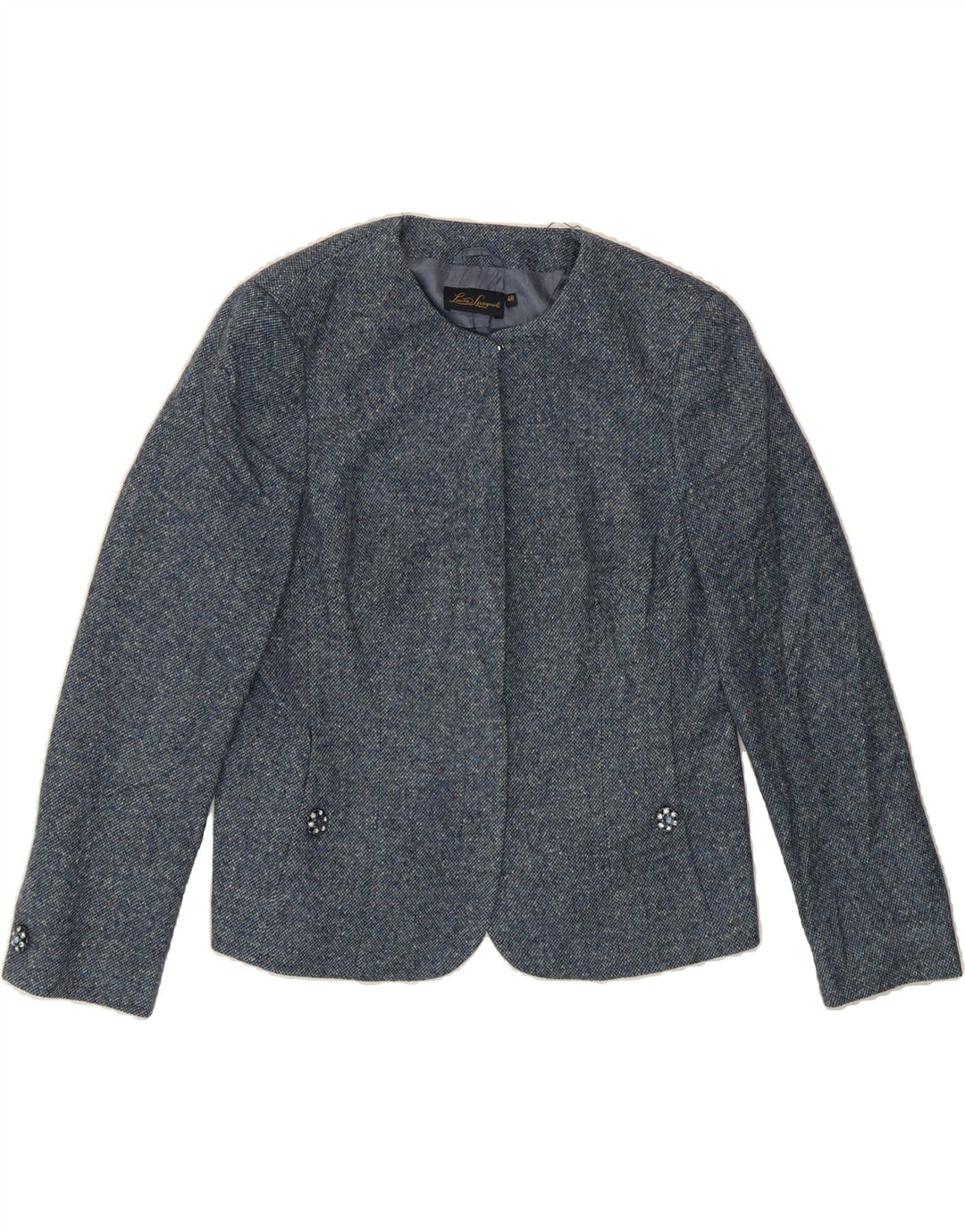 LUISA SPAGNOLI Womens Blazer Jacket IT 48 XL Blue Virgin Wool Vintage Luisa Spagnoli and Second-Hand Luisa Spagnoli from Messina Hembry 