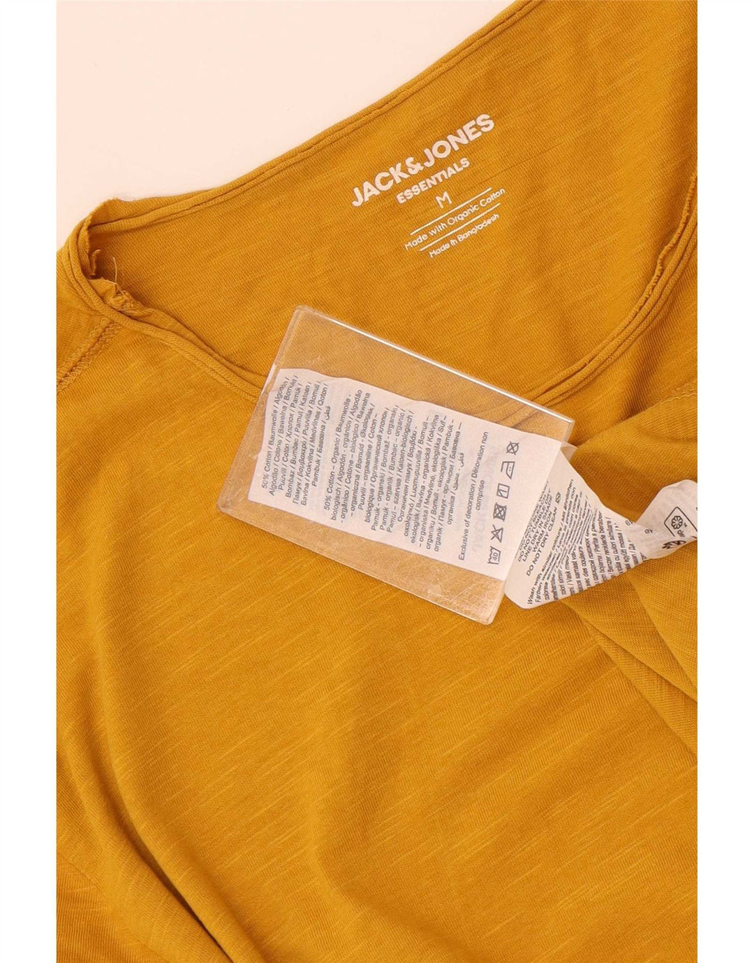 Tricou Jack & Jones pentru bărbați, cu croiala obișnuită, top din bumbac galben mediu