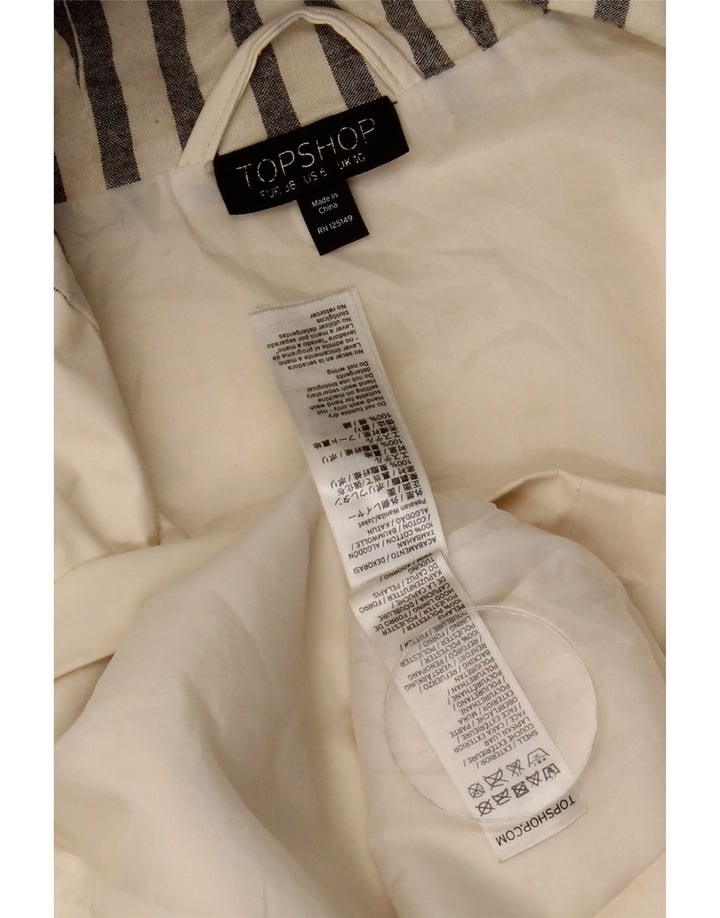 Topshop Jachetă de ploaie supradimensionată pentru femei UK 10 Small Off White