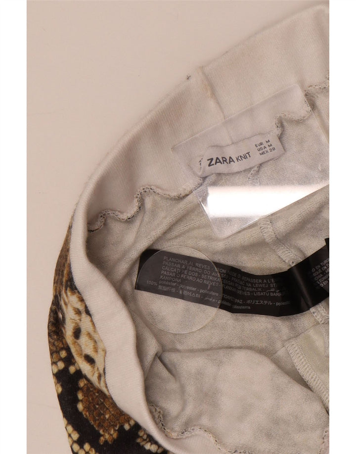 Leggings pentru femei Zara UK 12 Maro Mediu Poliester Animal Print